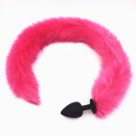 Fox, Silicone Fox Tail Anal Plug Erotic Toys Butt Plug Sexy Butt Stopper Long Soft Hot Pink Tails Anal Sex Toys for Couples H8-1-120A