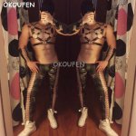 New Men's Sexy 3d fake Muscle Camouflage Uniforms Theme Party Stage wear Nightclub Bar Male DJ Singer DS costumes