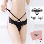 Sexy Fashion Lace Panties Transparent Hollow Private G-String Thong Panties embroidered Allure Erotic For Women Bikini Panties