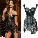 Women PU Sexy Club Jumpsuits Black Lace Corset,Beyonce Style Bodysuit Faux Leather Hollow Out Sexy Lingerie Corset Straitjacket