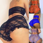 Fashion Womens Sexy Lingerie 2Pcs Exotic Sets Lace Floral Off Shoulder Cami Top+Shorts See Through Sleepwear Nightwear Set