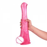Pink/Clear Huge Horse Dildo Soft Big Long Animal Realistic Penis Female Masturbation Anal Butt Plug Sex Toys For Women/Men/Gay