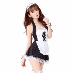 Hot Sexy Lingerie Cosplay Erotic Apron Maid Sexy Costume Babydoll Dress Women Lace Miniskirt Outfit Maid Role Play Halloween