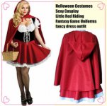 Halloween Costumes for Women Sexy Cosplay Little Red Riding Hood Fantasy Game Uniforms Fancy Dress Outfit,S/M/L/XL/XXL/XXXL