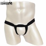 Porno Lingerie Men Sexy Bandage G-string Underwear with Slidable Penis Hole Sissy Tangas Underpant Open Crotch Jockstrap Panties