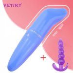 VETIRY Dolphin Vibrator Magic Wand Anal Plug Butt Plug G-spot Massage Clitoris Stimulation Sex Toys for Women Female Masturbator