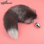 3 Sizes Tail Anal Butt Plug Fur Fox Sex Toys Woman Animal Cosplay Tail Sexy Stainless Steel Anus Plugs Adult Erotic Accessories