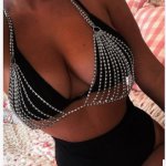 Drop-Shipping 2018 Rhinestone Bra Chain lingerie femme Body Shiny Crystal Harness Body Chain ropa interior mujer sexy erotica