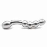 Double Head Stainless Steel Soild Anal Plug Fake Dildo Metal G Spot Anal Beads Plug Prostate Massager Stick Vaginal Sex Toy