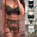 Valentine's Day Women Sexy   set Lace Babydoll Open Bra Set G-String Underwear Nightwear Bra & Brief Sets Free