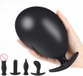 Inflatable Expandable Silicone Butt Plug,Silicone Dildo Pump Anal Balloon Dilator,Anal Balls Sex Toys