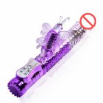 Sex Toys for Woman Rechargeable 36 Modes Rotating Thrusting Rabbit Vibrator Butterfly Clitoris Stimulator G-Spot Dildo Vibrator
