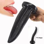 FAAK S shape tongue dildo suction cup g-spot stimulate anal plug matte surface anal dildo sex products butt plug insert stopper