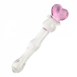 Ikoky, IKOKY Sex Toys for Women Crystal Masturbator for Female Vaginal and Anal Stimulation Pink Heart Butt Plug Anal Beads Glass Dildo