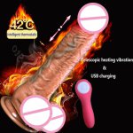 Soft Realistic Big Dildos Suction Cup Phallus Automatic Telescopic Heating Penis Dildo Vibrator Sex Toys For Women Masturbator