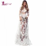 Lurehooker Sexy Lingerie Hot Cosplay White Bride Wedding Dress Uniform Embroidery Lace Erotic Underwear Floor Length Dress