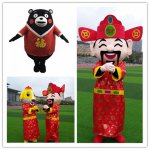 The god of wealth mascots costume adult doll head set dog year mascot complete set wearing a big head doll customized fast shipm