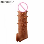 Delay Penis Extender Reusable Condoms Realistic Penis Sleeve Dick Cover Dildo Enlargement Male Cock Ring Adult Sex Toys For Men