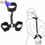 Sex Toys Adults Product  Fetish  Nylon Bondage Restraints Back Handcuffs With Neck Collar SM Games For Couples Enjoy More Sex Fu