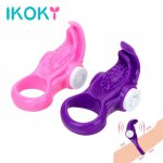 Ikoky, IKOKY Vibrating Penis Rings Delay Ejaculation Adult Sex Toys for Men Clitoris Stimulate Vibrator Cock Ring Male Chastity Device