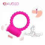 EXVOID Delay Ejacualtion Silicone Penis Ring Vibrators Sex Toys for Men Gay Penis Ring Clitoris Stimulate Massager Cock Collar