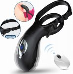 Vibrating Cock Ring With Adjustable Strap, 9 Vibration Modes Double Penis Remote Control Rechargeable Vibrator Sex Toys For Men