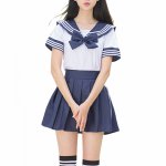 Japanese Style Student Girls School Uniforms Girls Navy Costume Women Sexy Navy JK Suit Sailor Blouse Pleated Skirt Set
