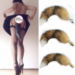 Fox Tail Anal Plug Adult Games Stainless steel Anal Pleasure Bead Butt Plug Sex Toys For Women SW1515