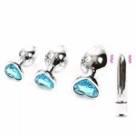 Heart Shape Diamond Anal Beads Butt Plug Stimulator Anal Sex Toys Anus Dilator with Crystal Jewelry Sex Products for Men/Women