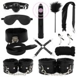 BDSM Bondage Set Anal Vagina Vibrator Handcuffs Gag Nipple Clamps Whip Rope Sexy Erotic Games Sex Toys for Couples Adults Two