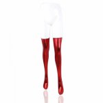 Babydoll Latex Stockings for Sex Red Patent Leather Long Tights Crotchless Stockings BDSM Erotic Woman Costume Intimate Clothing