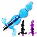 Jelly Anal Beads Anal Plug Vibrator 3 Beads Butt Plug Male Prostate Massage G-spot Stimulator Sex Toy for Men Women Gay