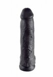 Pipedream King Cock - dildo Jeszcze Dłuższe REALISTYCZNE PVC czarne z jądrami - 30cm