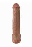 Pipedream King Cook - dildo realistyczne GRUBY OLBRZYM śniady PVC jądra - 38cm