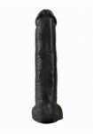 Pipedream King Cock - dildo realistyczne GRUBY OLBRZYM czarne PVC jądra - 38cm