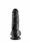Pipedream King Cock - dildo realistyczne Z JĄDRAMI czarne, PVC - 21cm (8
