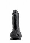 Pipedream King Cock - dildo realistyczne z jądrami, CZARNE PVC - 19cm (7