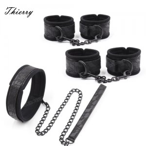 Thierry erotic Toy BDSM Sex Toys for Couple fetish Adult Games sex Bondage Restraint,Handcuffs ankle-cuffs collar for role play