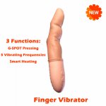 Sex Toys G Spot Finger Vibrator Heating Massager Clitoris Stimulate Flirting Skin Feel Masturbator Adult Products For Woman