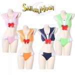 Japanese Anime Sailor Moon Cosplay Costume Lingerie Set Uniform Sexy Lolita Girl SUKUMIZU Swimwear Swimsuit Two Piece Drop Ship