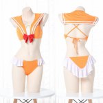 Sailor Moon Minako Aino Cosplay Sailor Venus Sailor Suit Swimwear Sexy Swimsuit Women Beach Bathing Beachwear Bandage Bikini Set