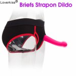 Strap on Dildo Vibrator Sex Toys for Gay Lesbian Strapon Pants Realistic Dildo Briefs Harness  for G Spot Vagina / Anal Plug