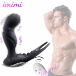 Prostate Massage Vibrator Toys For Men Anal Butt Plug Penis Stimulator Delayed Ejaculation Ring for Gay Sex Toys Masturbator