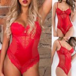 Erotic Women Lace Bow Porno Transparent Sexy Lingerie Backless Sex Underwear Bodysuit Lenceria Mujer Babydoll Costumes Plus Size