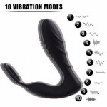 APHRODISIA Silicone Male Prostate Massager Anal Vibrator 10 Speed Sex Toys For Men Wireless Remote Control Butt Plug With Ring