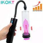 Ikoky, IKOKY Vacuum Pump Sex Toys for Men Gays Male Penile Erection Training Extend Penis Enlarger Extender 3 Speeds