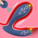 Double Motor Vibrator Prostate Massager For Men 10 Mode Vibrating Powerful Anal Plug Butt Sex Toys for Adults Wireless Remote