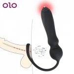 OLO Bullet Vibrator Anal Plug Delay Ejaculation Ring Prostate Massager Vagina Pussy Stimulator Sex Toys for Women Men Couple