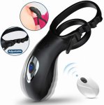 9 Vibration Modes Double Penis Remote Control Vibrating Cock Ring With Adjustable Strap Rechargeable Vibrator Sex Toys For Men