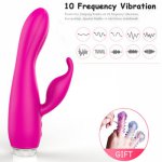 10 Speed  Silicone  Anal Vibrators for Women Battery Magic Wand Rabbit Clit Vibrator for Adult Vagina Vibrating Massage Sex Toys
